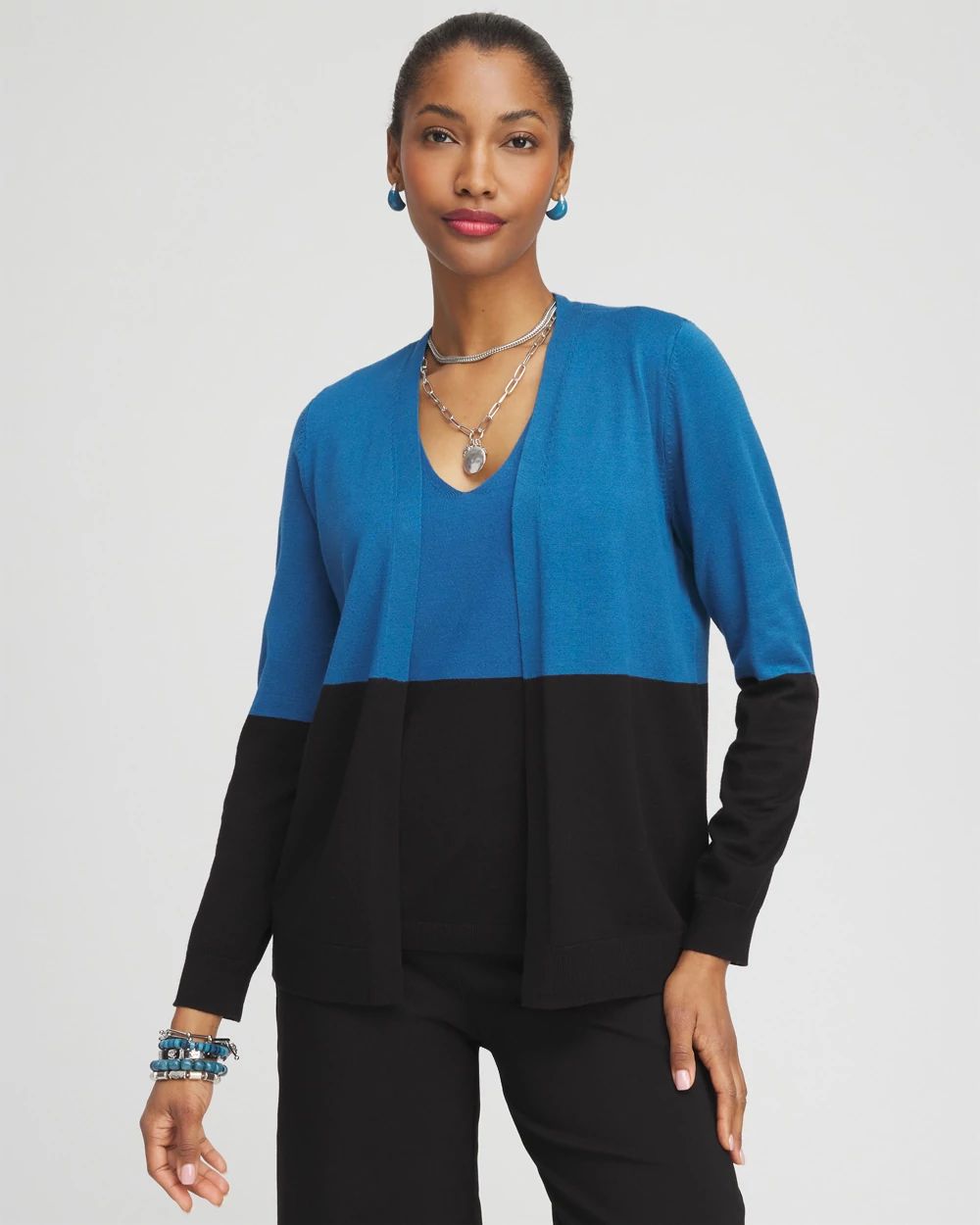 Ella Colorblock Long-Sleeve Cardigan | Chico's